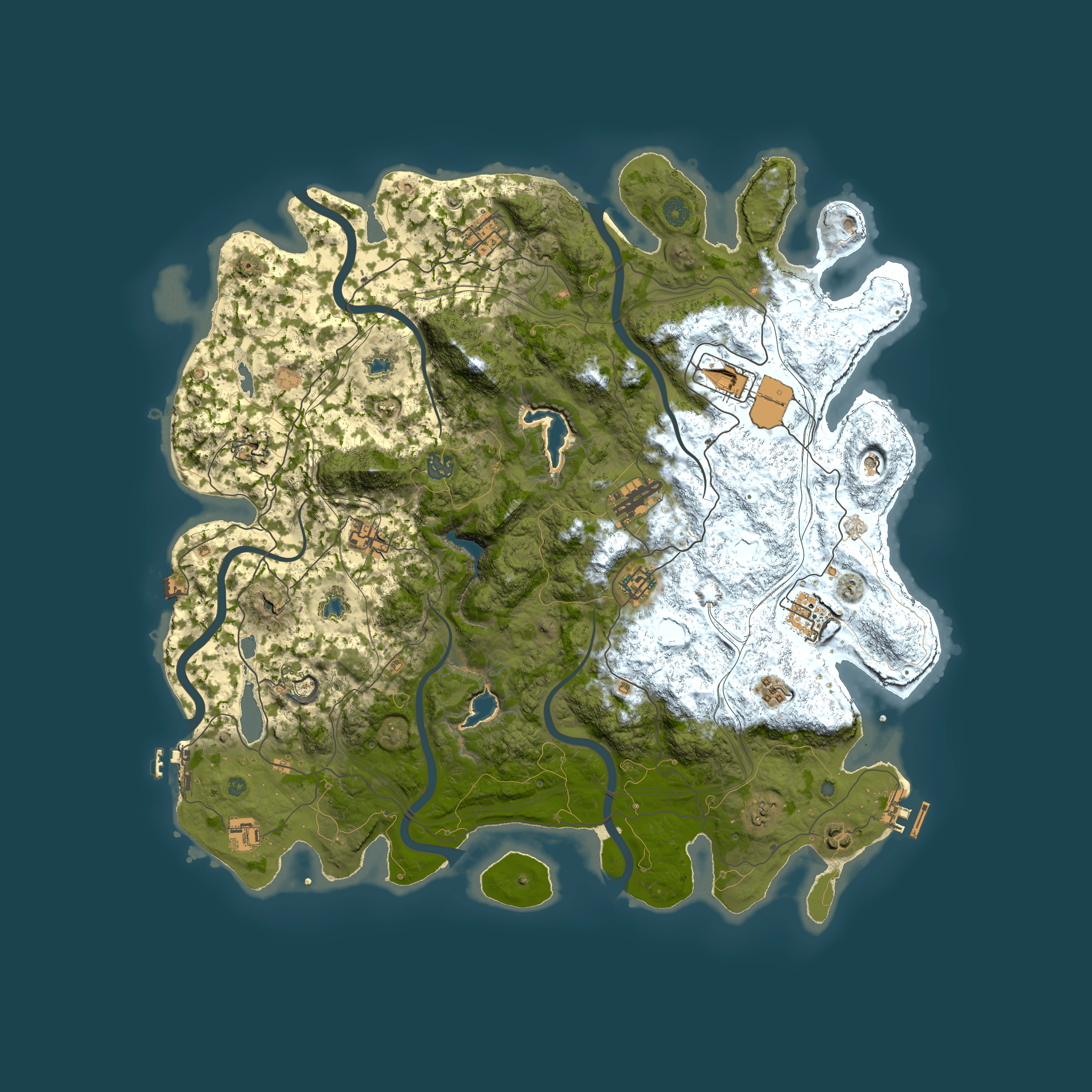 Full top-down render of Rust map seed 1861249749, 4600x4600m