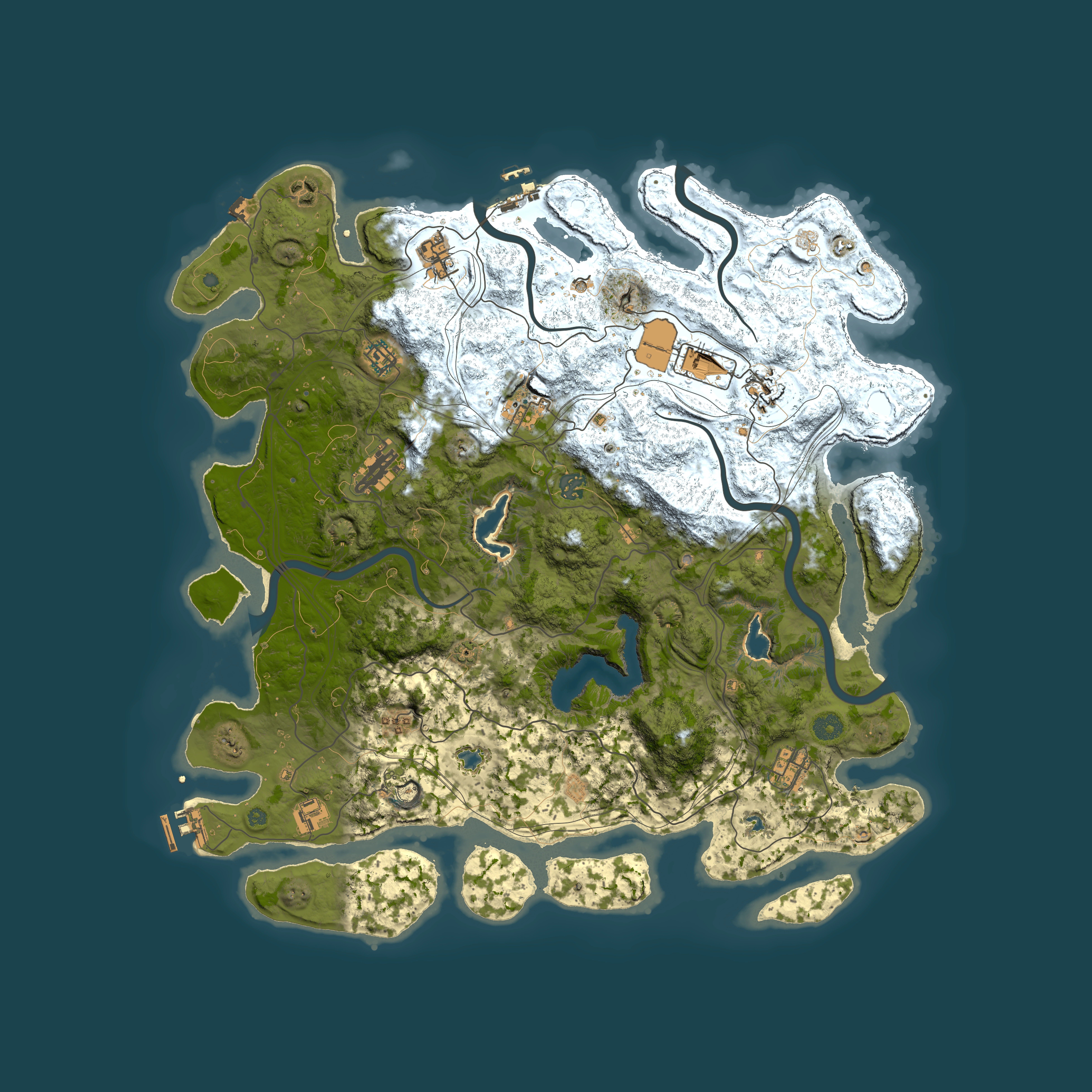 Full top-down render of Rust map seed 2020892001, 4550x4550m