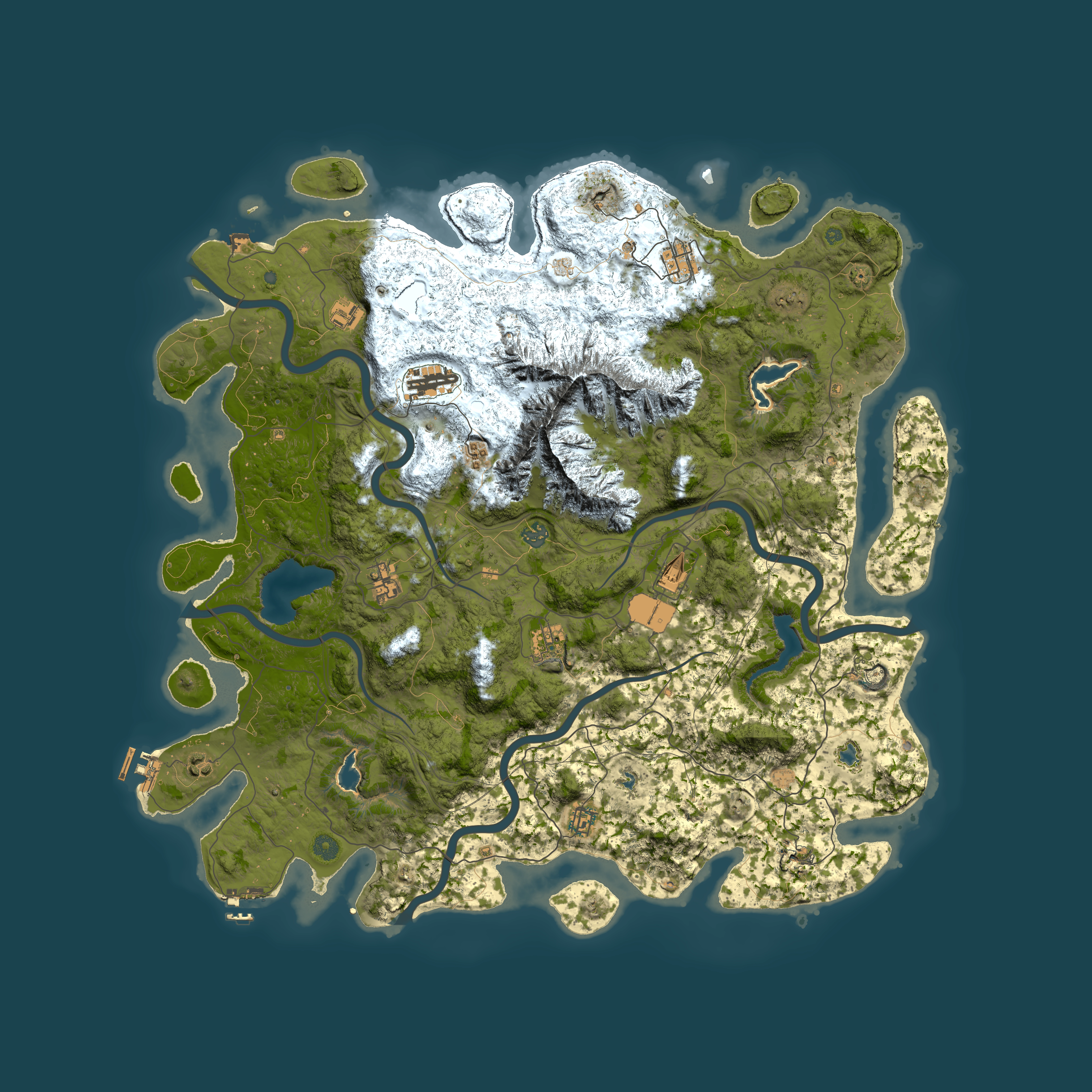Full top-down render of Rust map seed 1951439222, 5100x5100m