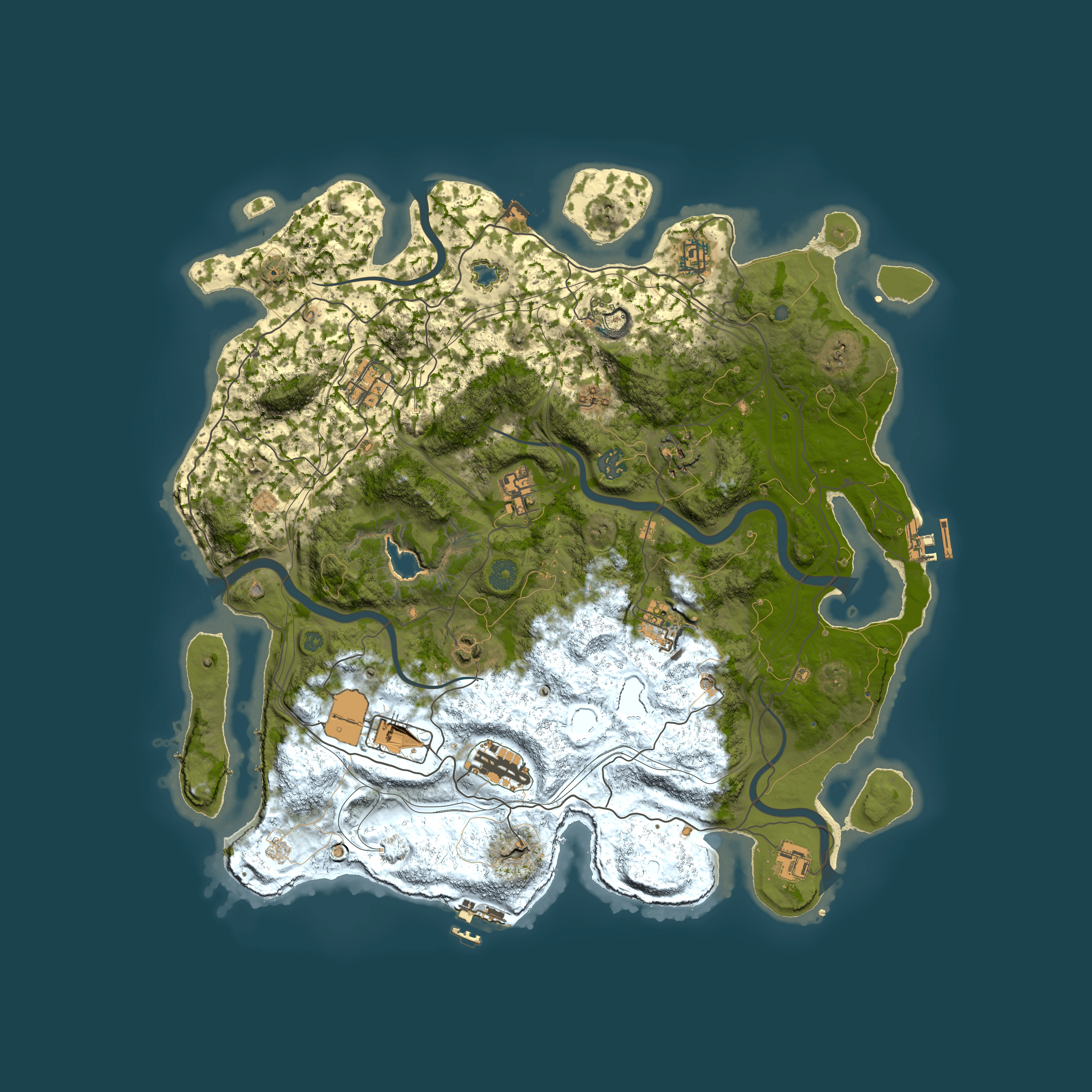 Full top-down render of Rust map seed 421518459, 4250x4250m