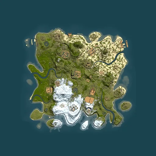 Rust map seed 421590785, 3500x3500m top-down preview