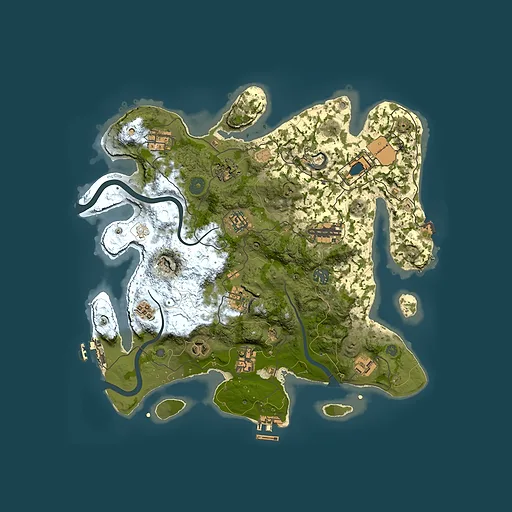 Rust map seed 1237548545, 3500x3500m top-down preview