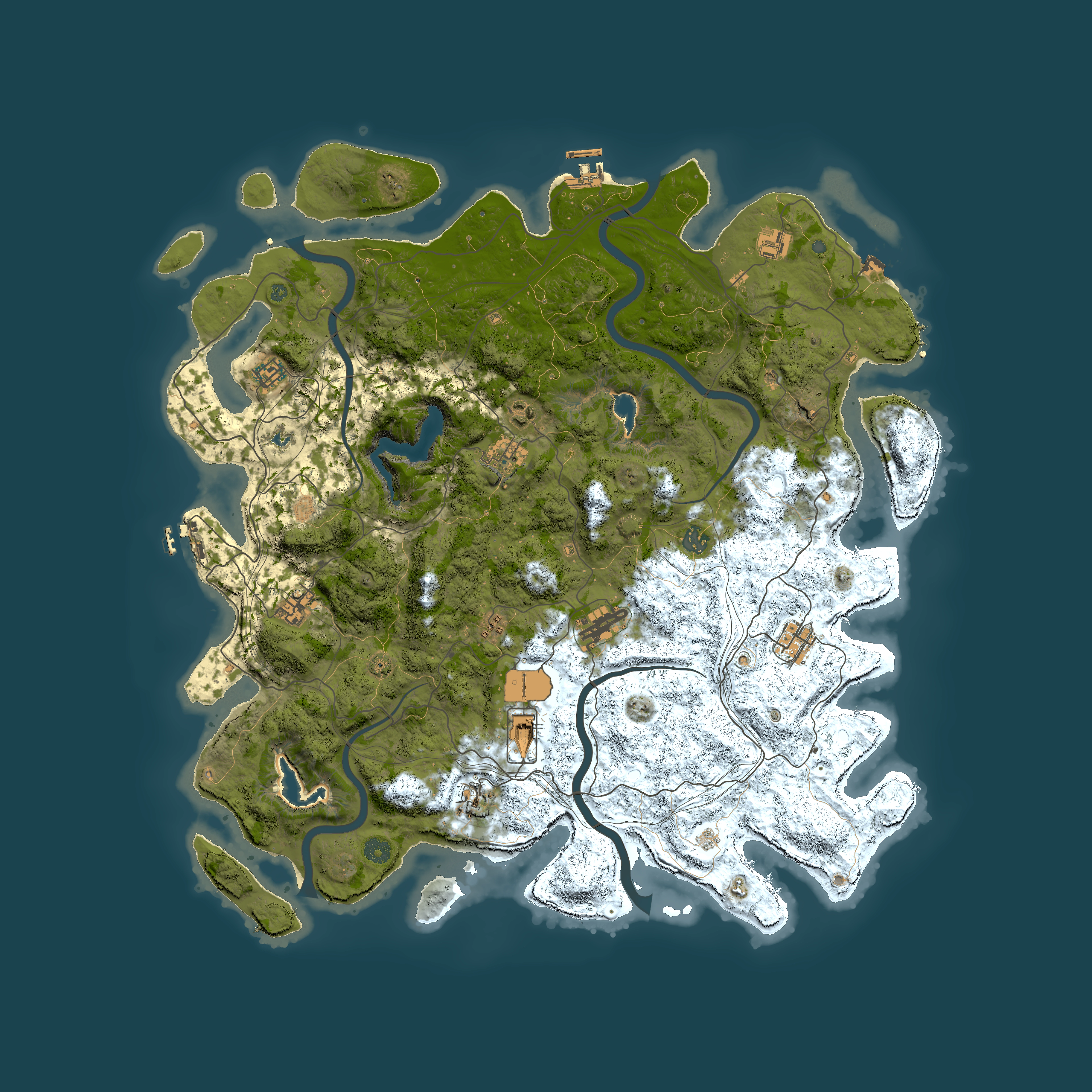 Full top-down render of Rust map seed 269346005, 4900x4900m