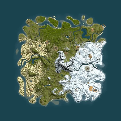 Rust map seed 555329064, 5350x5350m top-down preview