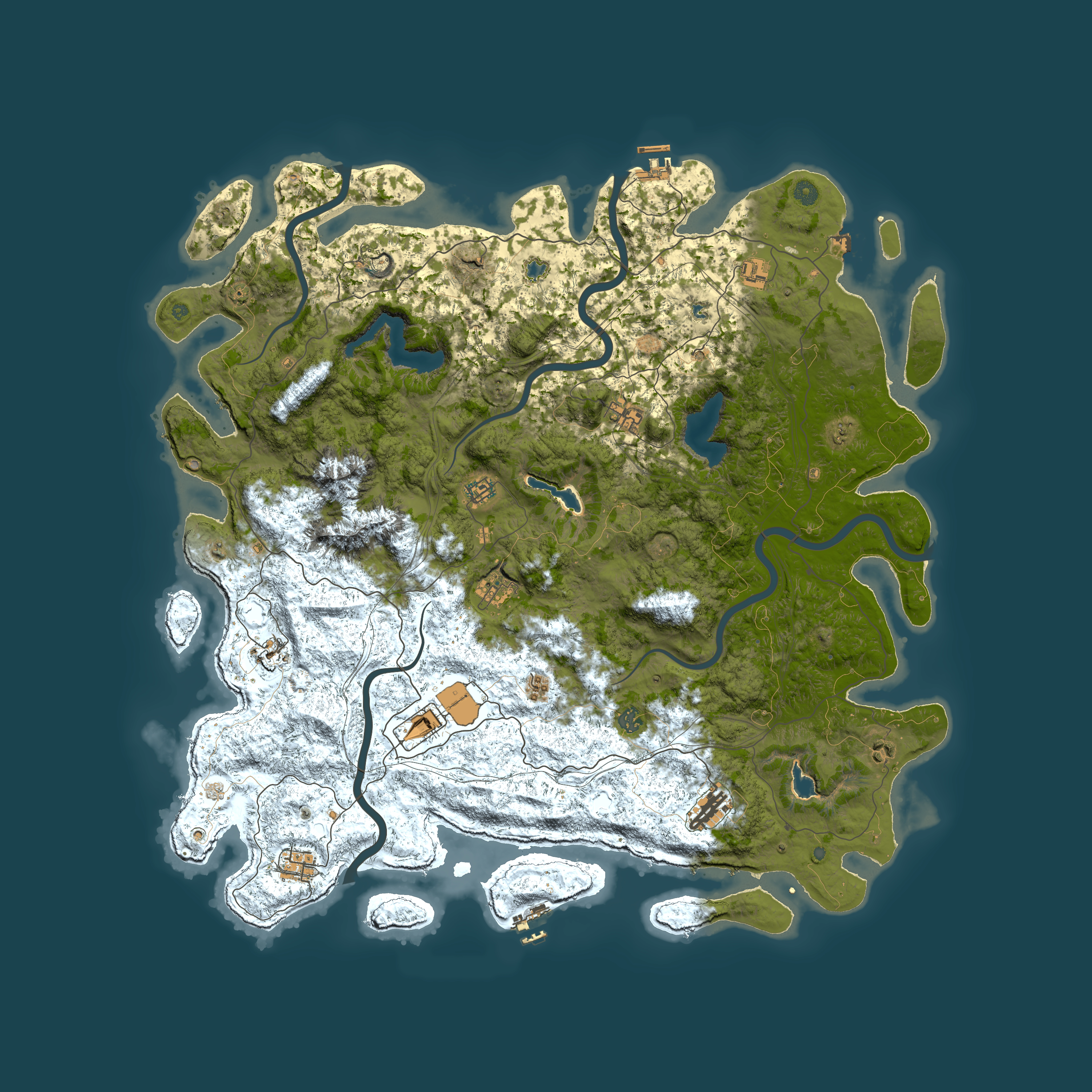 Full top-down render of Rust map seed 1406523250, 5400x5400m
