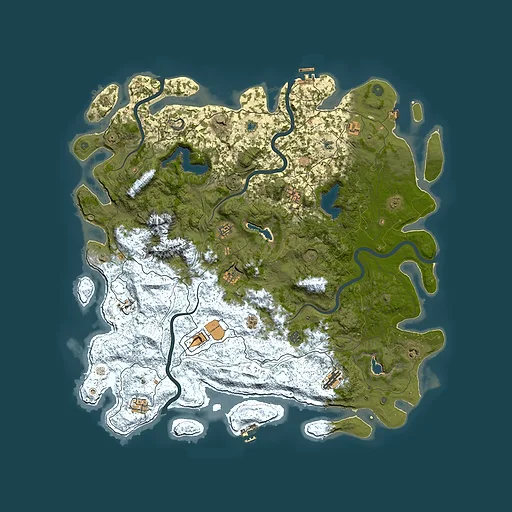 Rust map seed 1406523250, 5400x5400m top-down preview