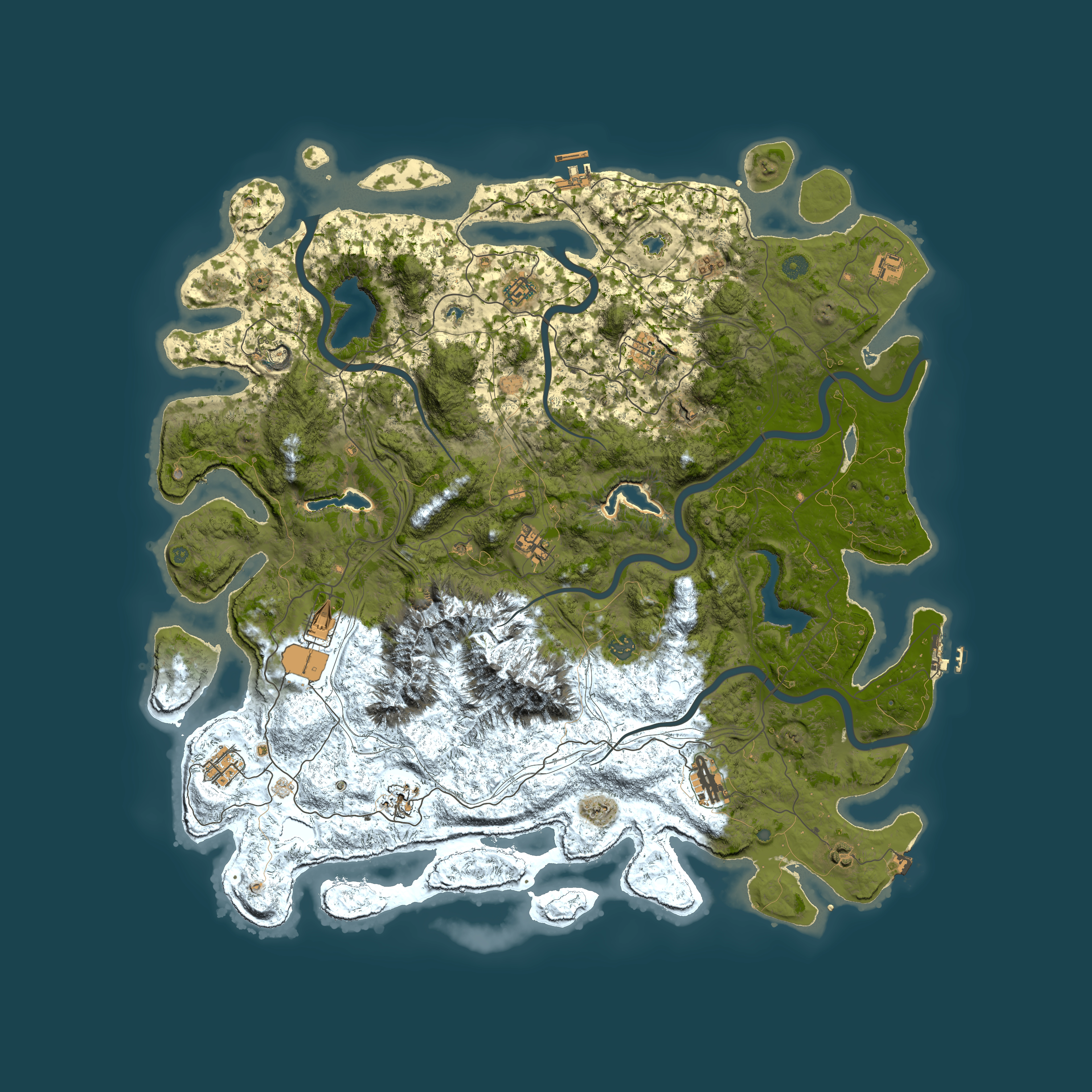 Full top-down render of Rust map seed 1387955185, 5250x5250m