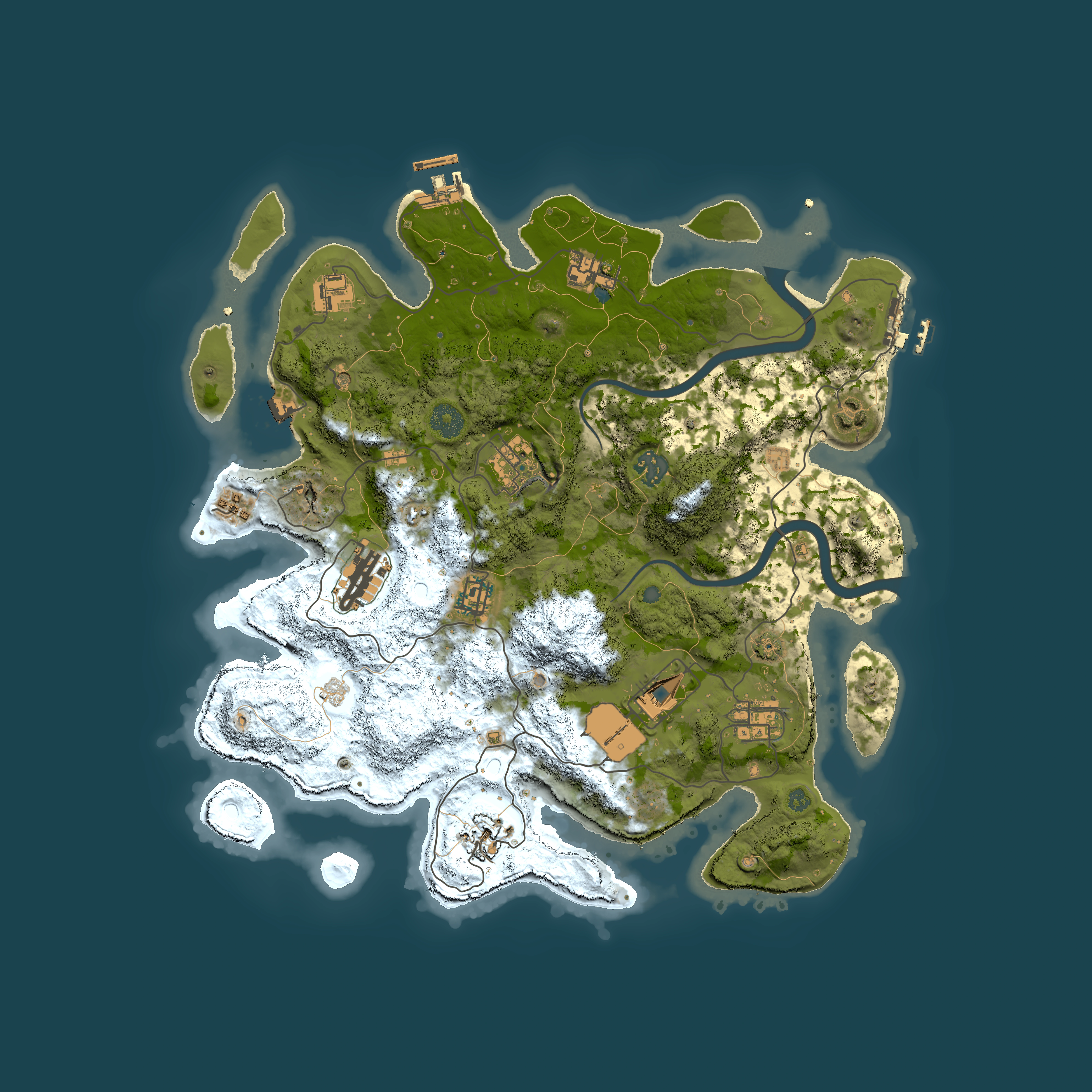 Full top-down render of Rust map seed 1653245394, 3750x3750m