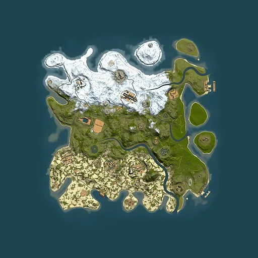 Rust map seed 493454211, 3900x3900m top-down preview