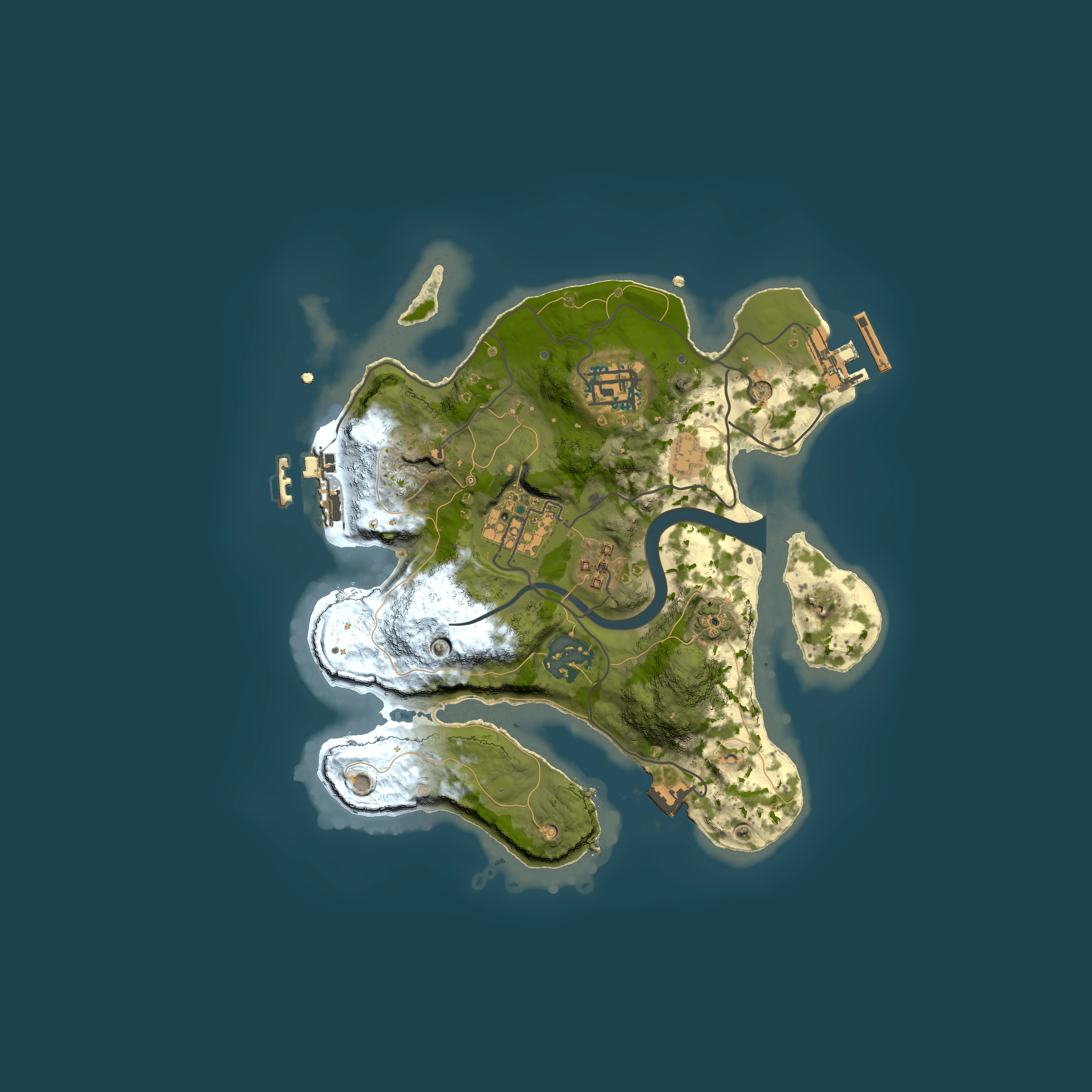 Full top-down render of Rust map seed 1963620483, 2500x2500m