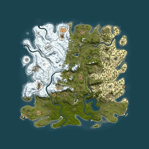 Rust map seed 1501822864, 4900x4900m top-down preview