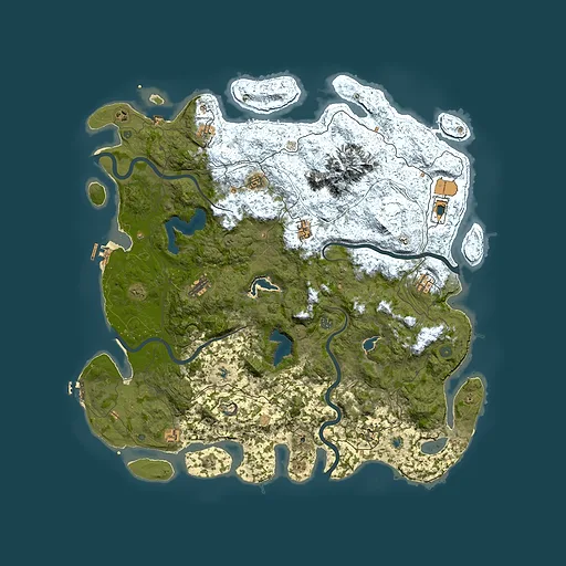 Rust map seed 441823032, 5450x5450m top-down preview