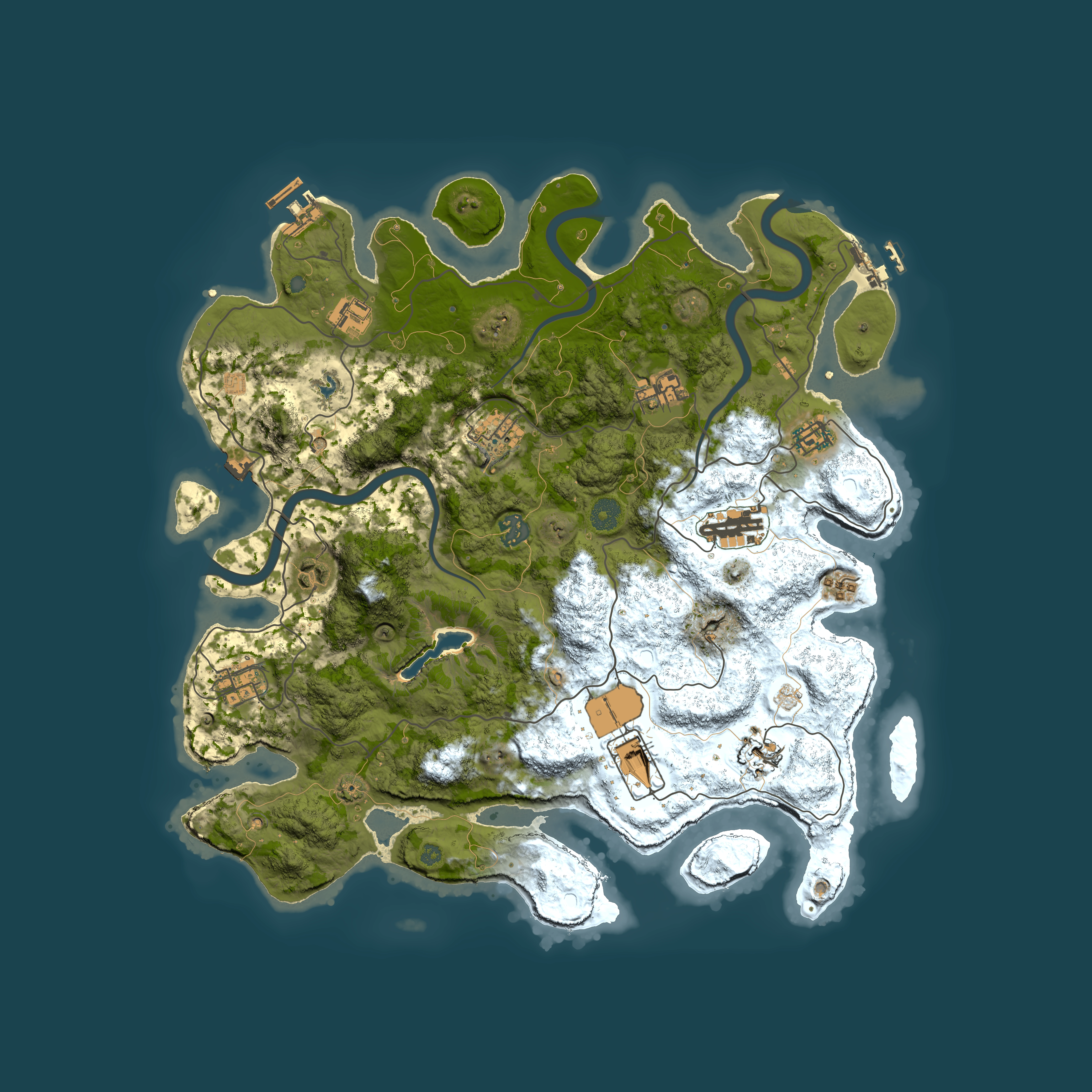 Full top-down render of Rust map seed 600853877, 4000x4000m