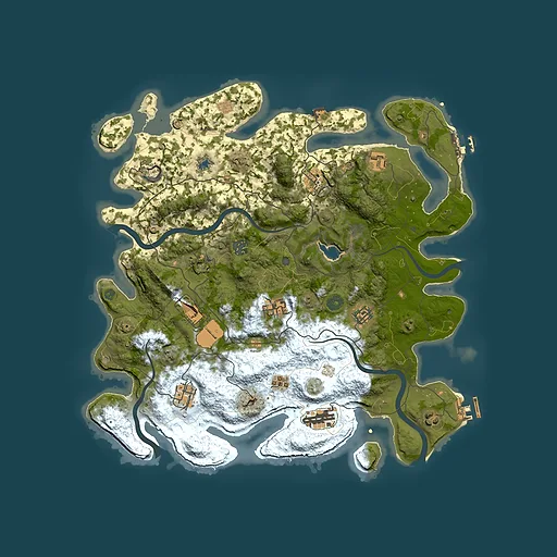 Rust map seed 318308043, 4100x4100m top-down preview