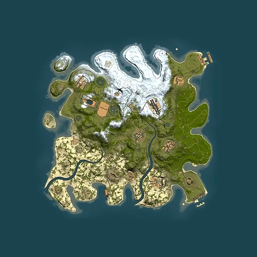 Rust map seed 1397302750, 3500x3500m top-down preview
