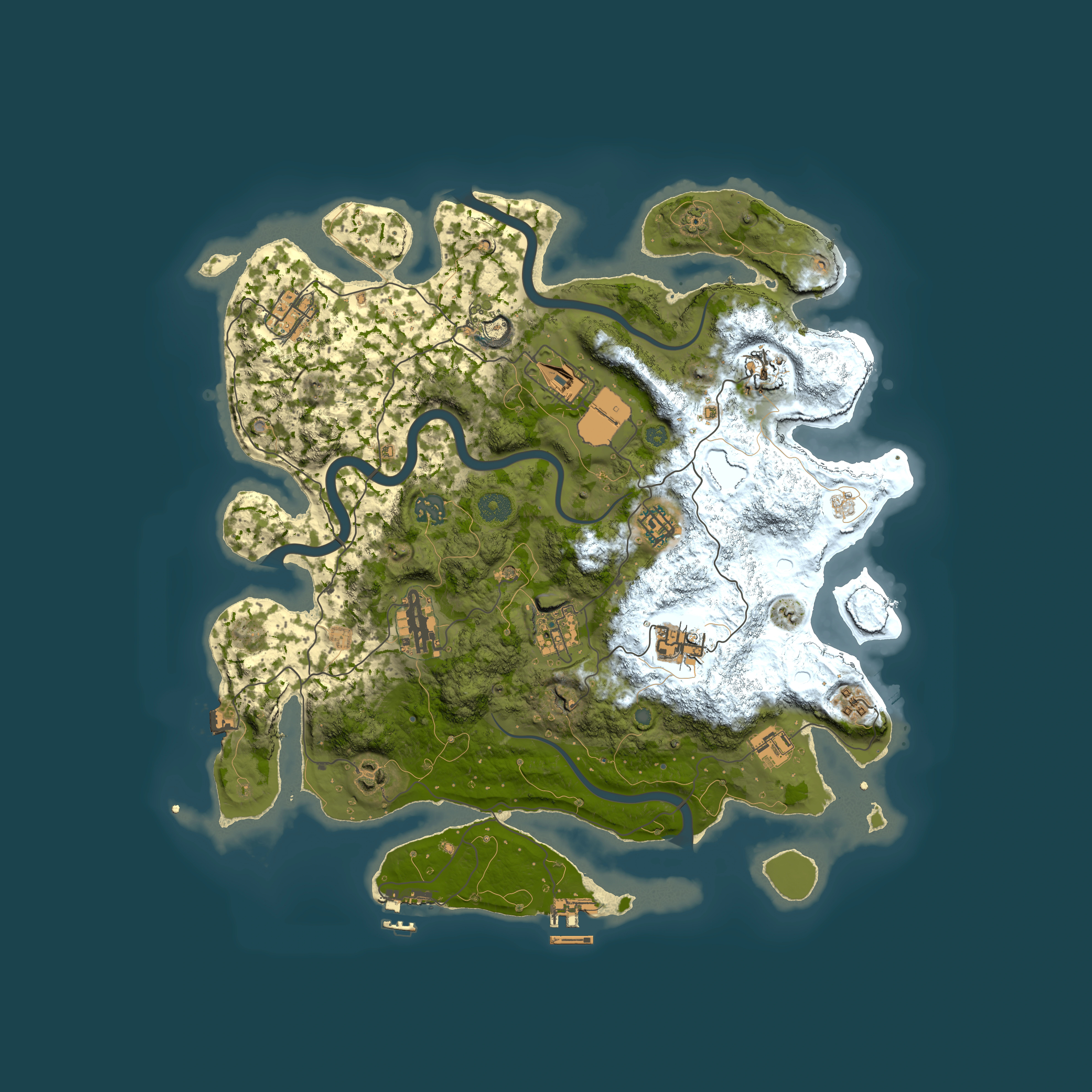 Full top-down render of Rust map seed 919440923, 3950x3950m