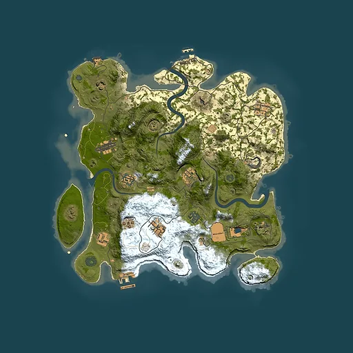 Rust map seed 1465043583, 3700x3700m top-down preview