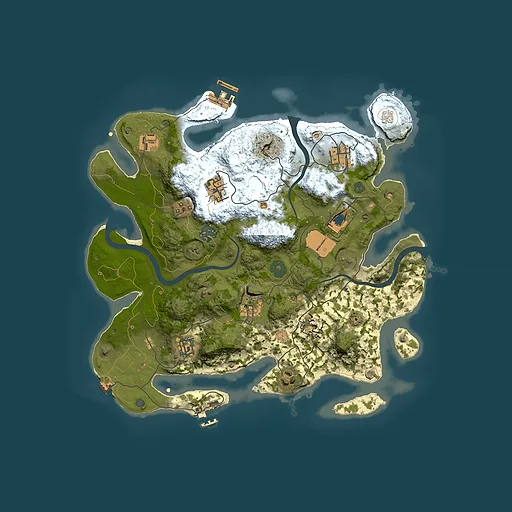Rust map seed 1665690814, 3500x3500m top-down preview