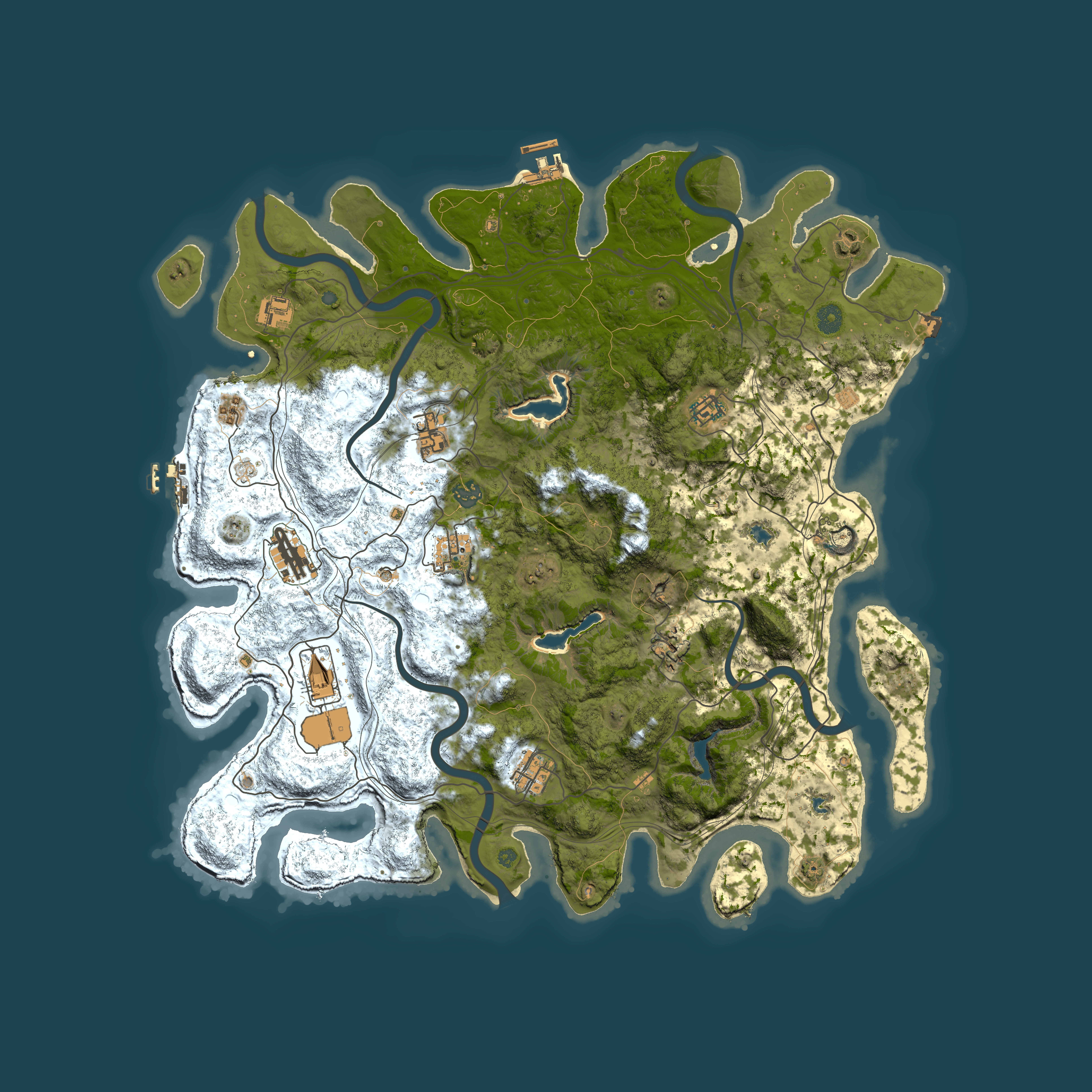 Full top-down render of Rust map seed 2015562277, 4650x4650m