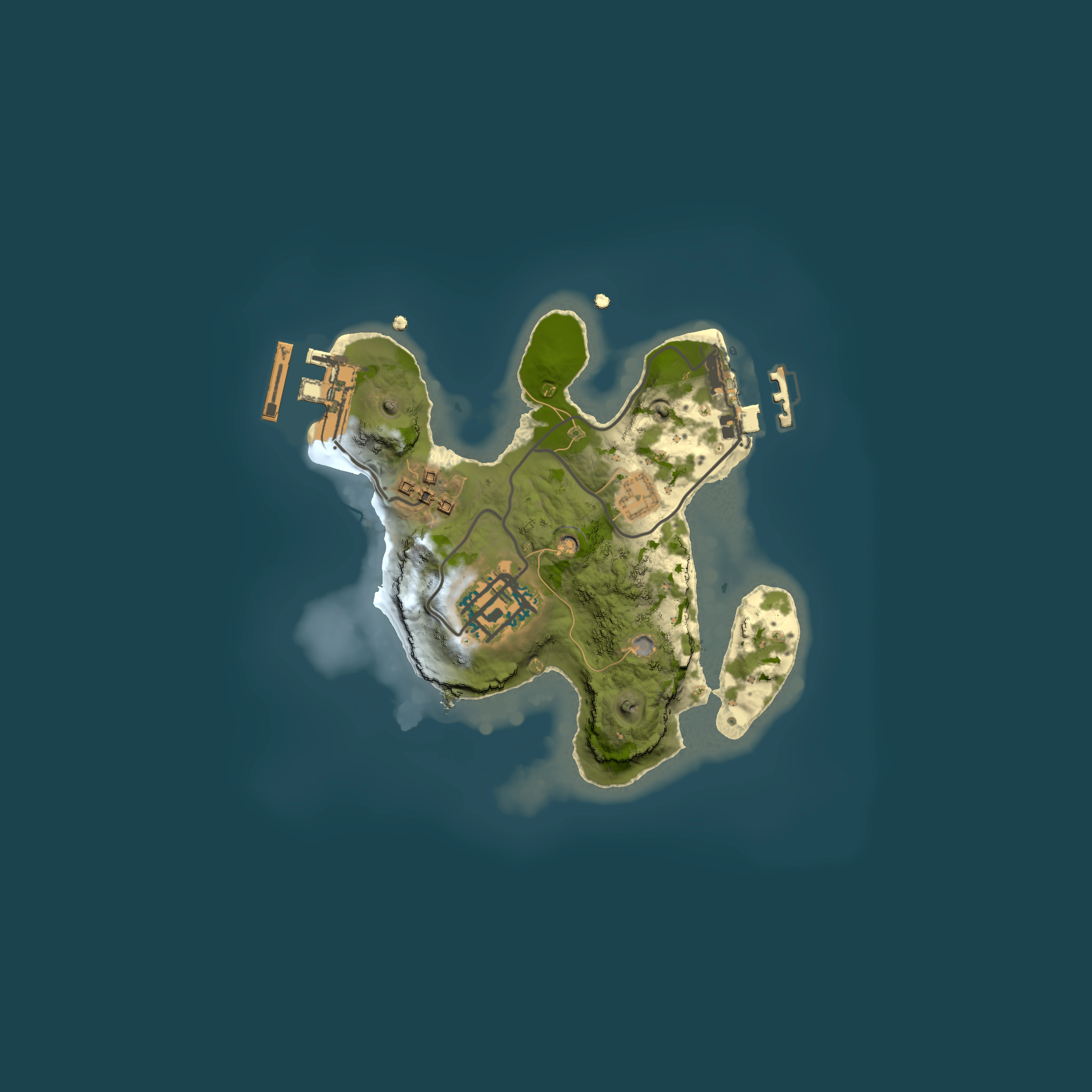 Full top-down render of Rust map seed 1136692102, 1850x1850m
