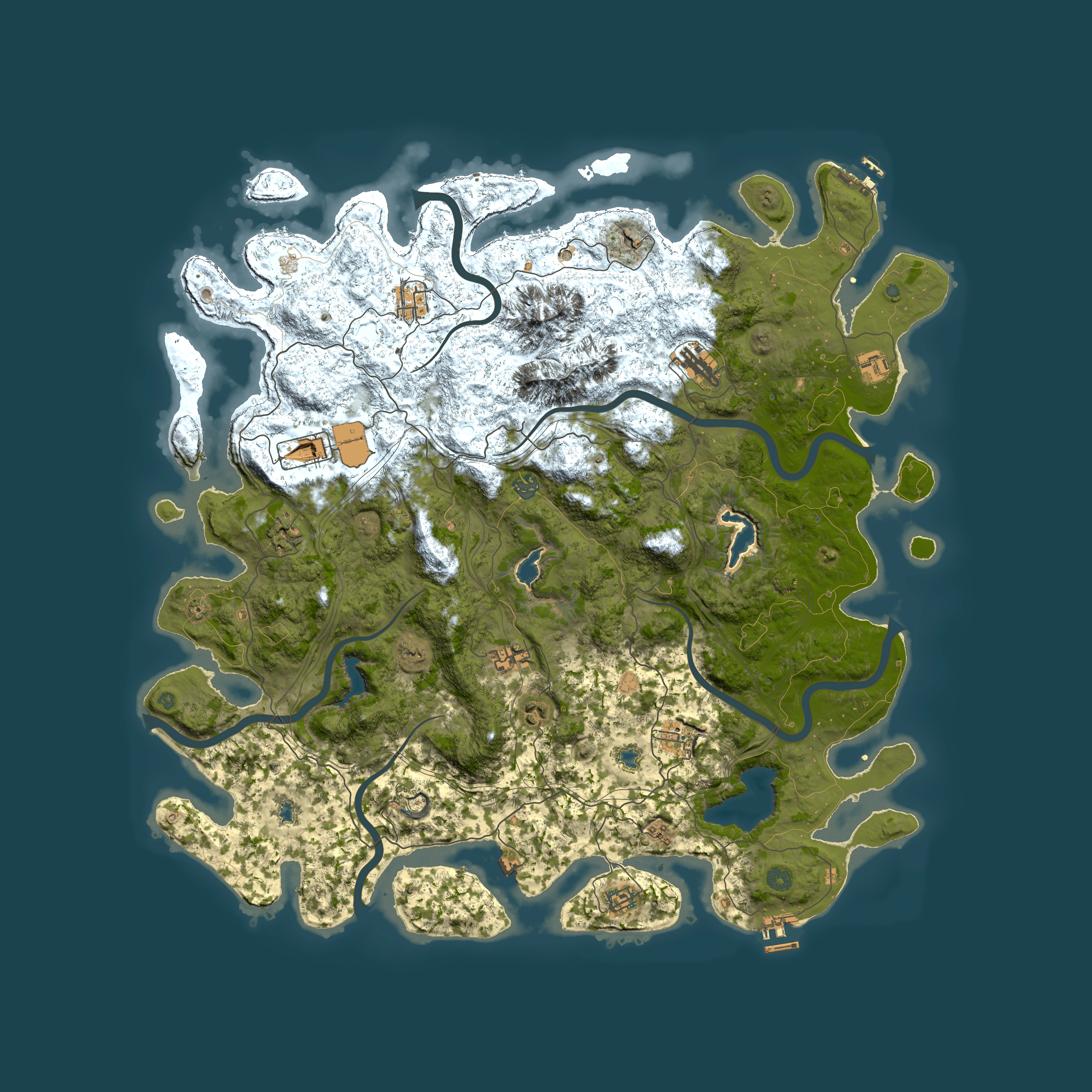 Full top-down render of Rust map seed 2140880761, 5150x5150m