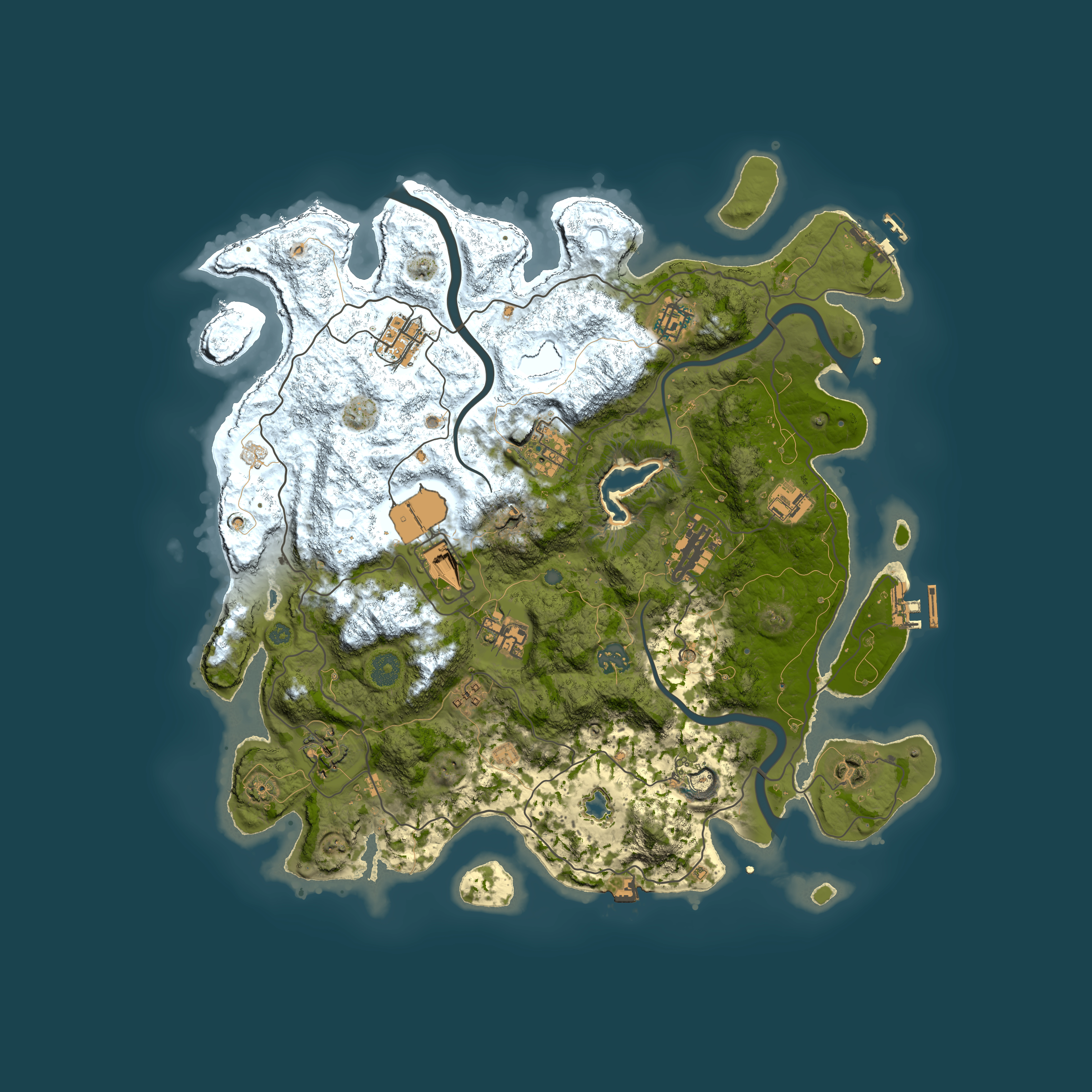Full top-down render of Rust map seed 906574430, 4000x4000m