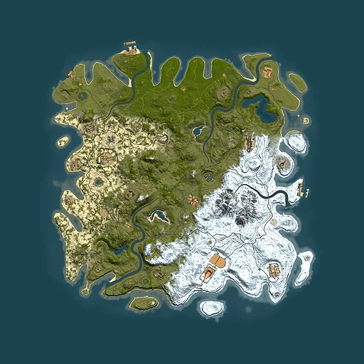 Rust map seed 3371440, 5000x5000m top-down preview