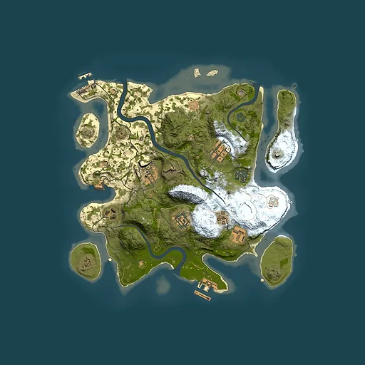Rust map seed 1632032647, 3100x3100m top-down preview