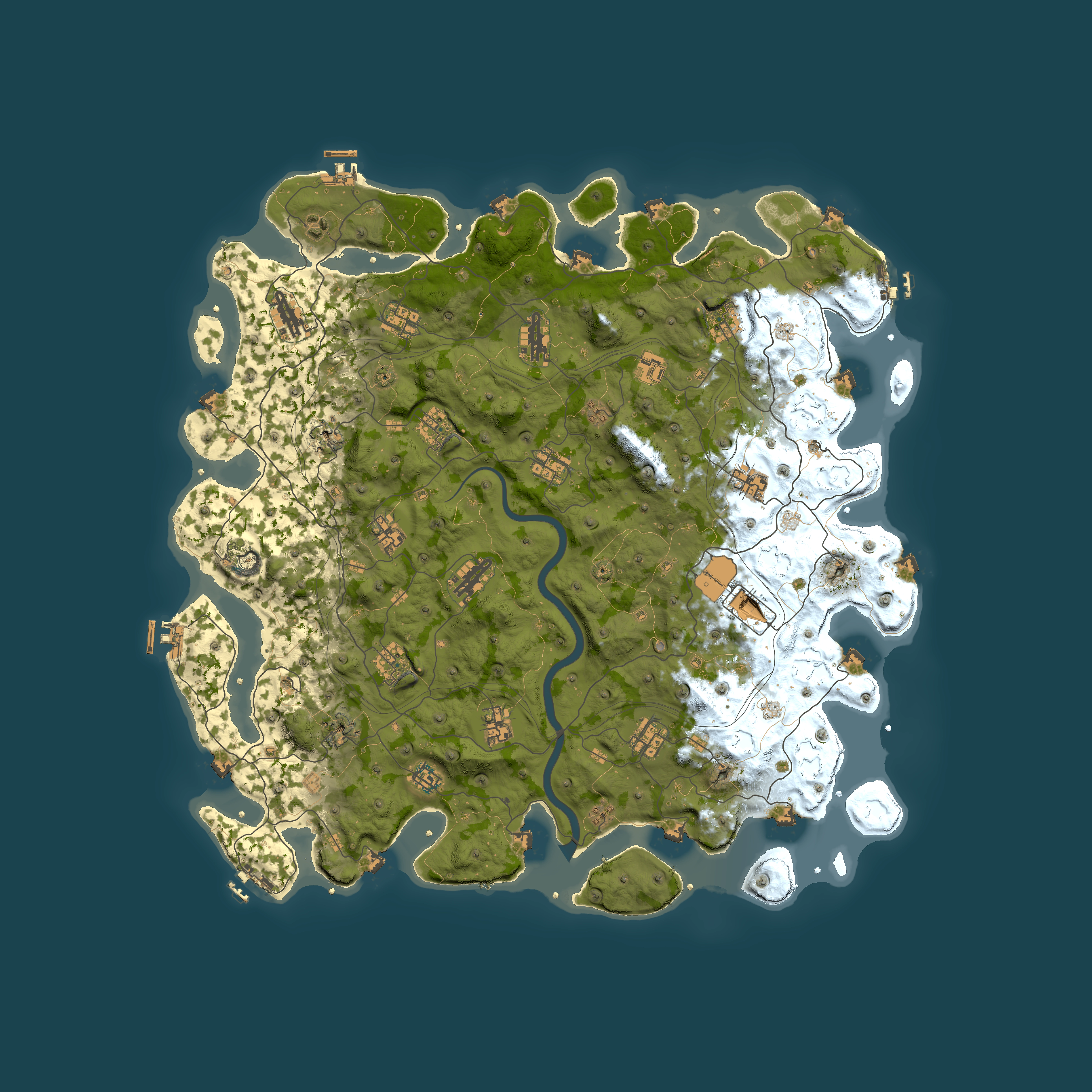 Full top-down render of Rust map seed 1719284889, 5000x5000m