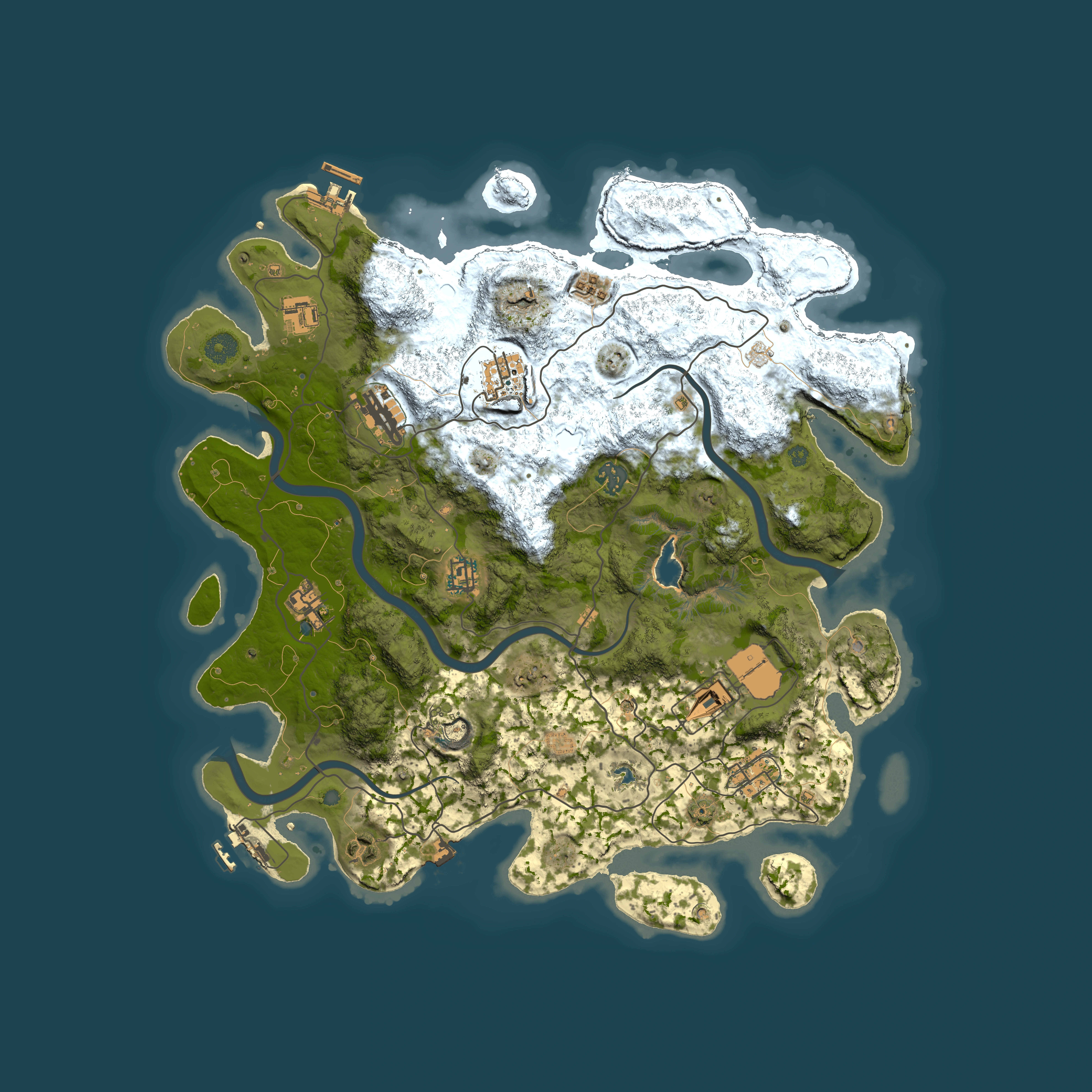Full top-down render of Rust map seed 1031266860, 4050x4050m
