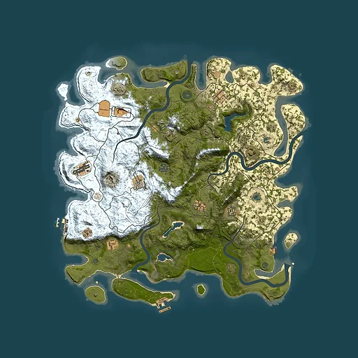Rust map seed 1237150559, 4600x4600m top-down preview