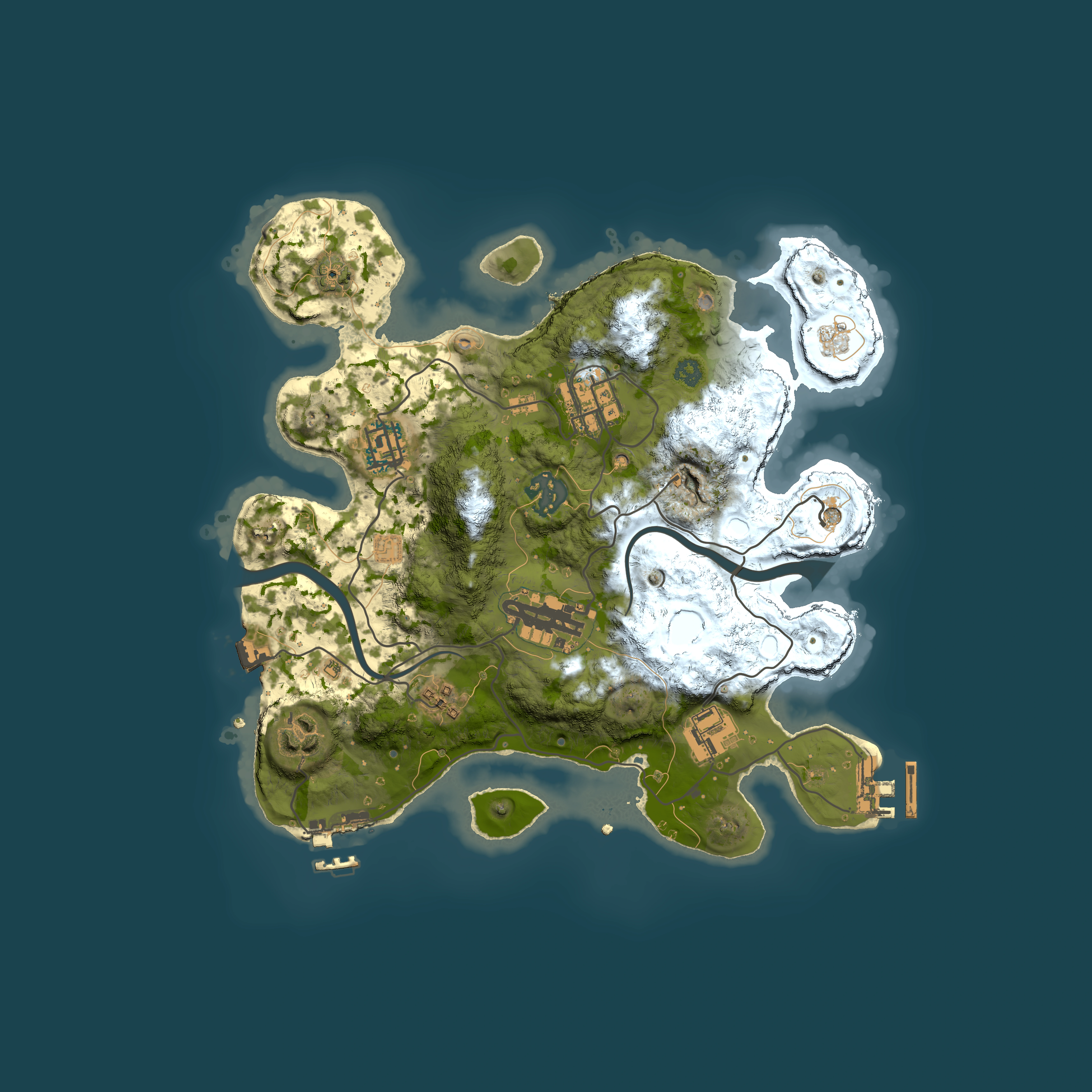 Full top-down render of Rust map seed 1074258401, 2900x2900m