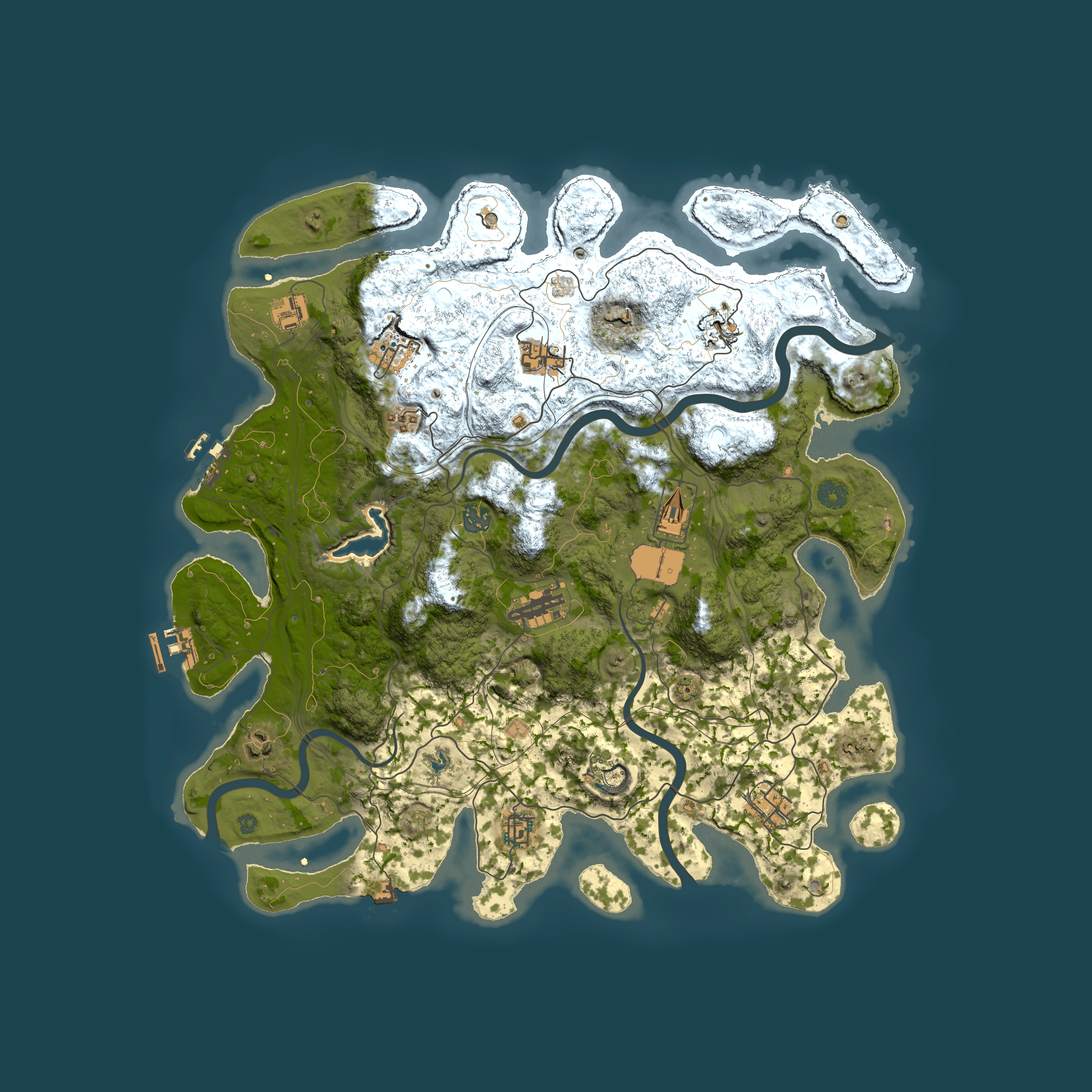 Full top-down render of Rust map seed 468684264, 4300x4300m