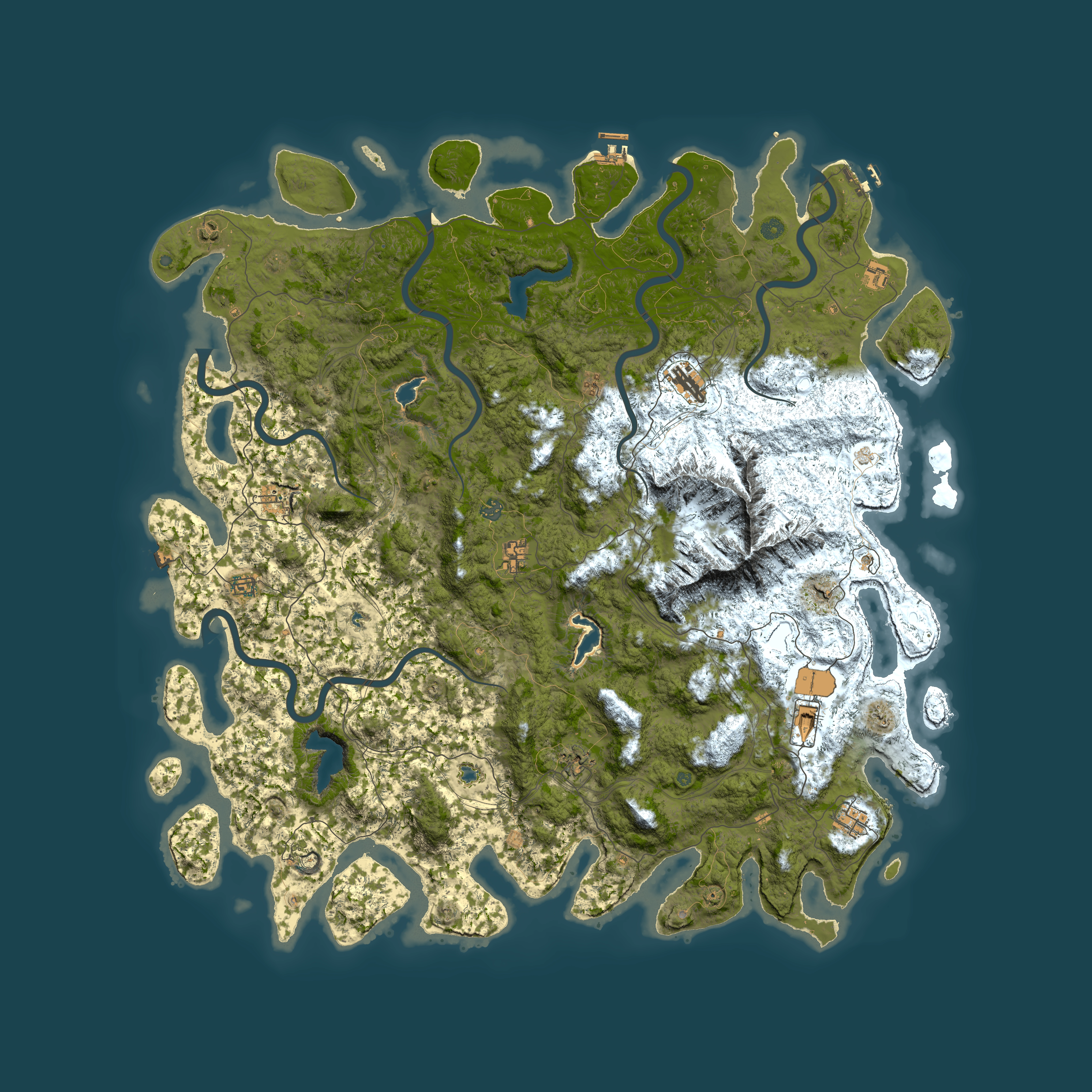 Full top-down render of Rust map seed 1134756656, 5950x5950m