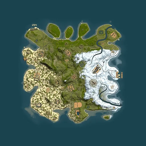 Rust map seed 1597119235, 3700x3700m top-down preview