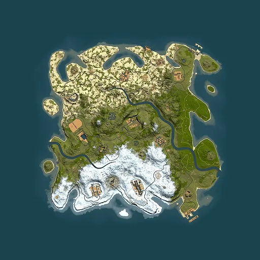 Rust map seed 1690157833, 3850x3850m top-down preview