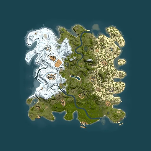 Rust map seed 1350639590, 4000x4000m top-down preview