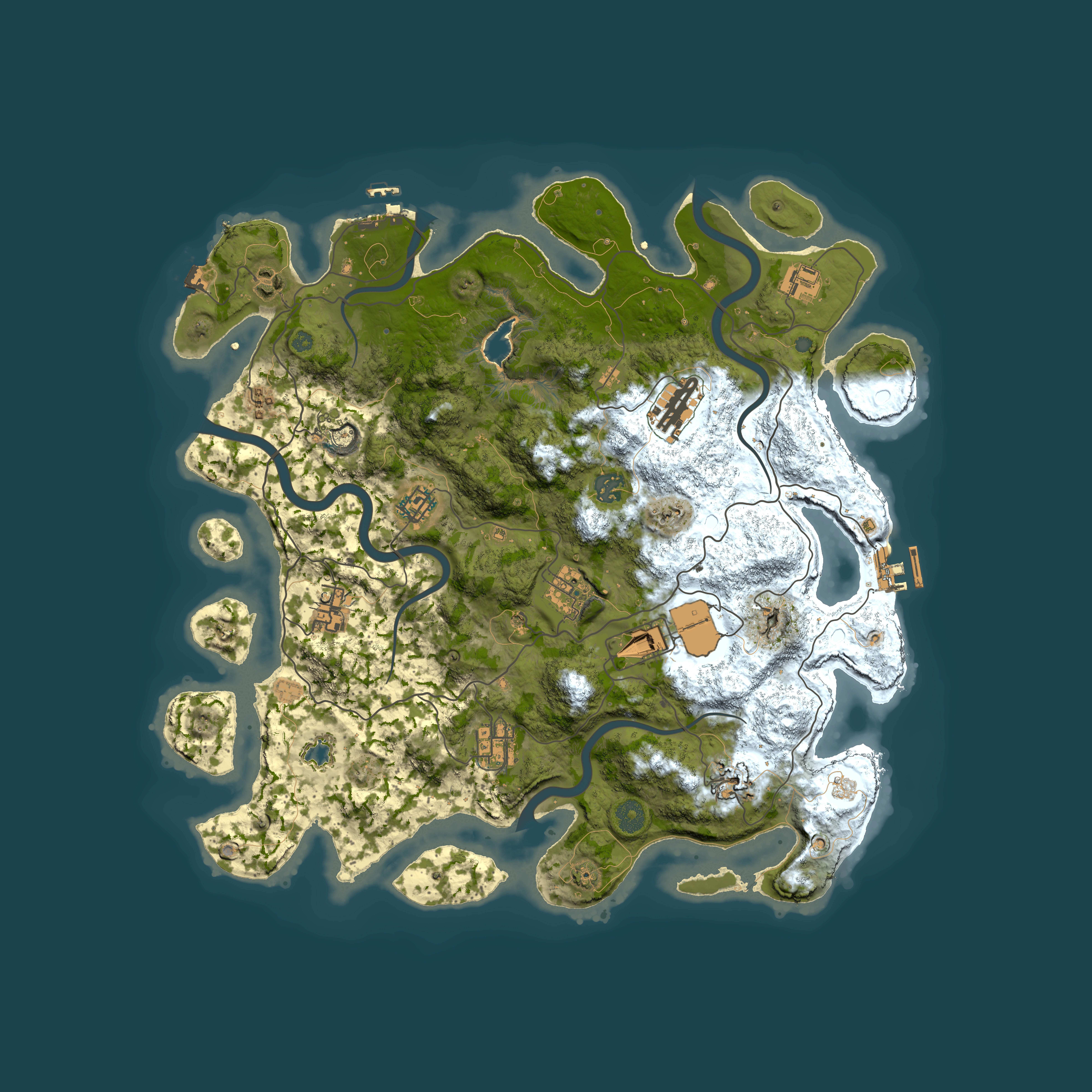 Full top-down render of Rust map seed 1375873765, 4100x4100m