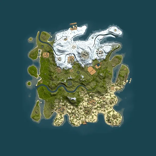 Rust map seed 596690057, 3650x3650m top-down preview
