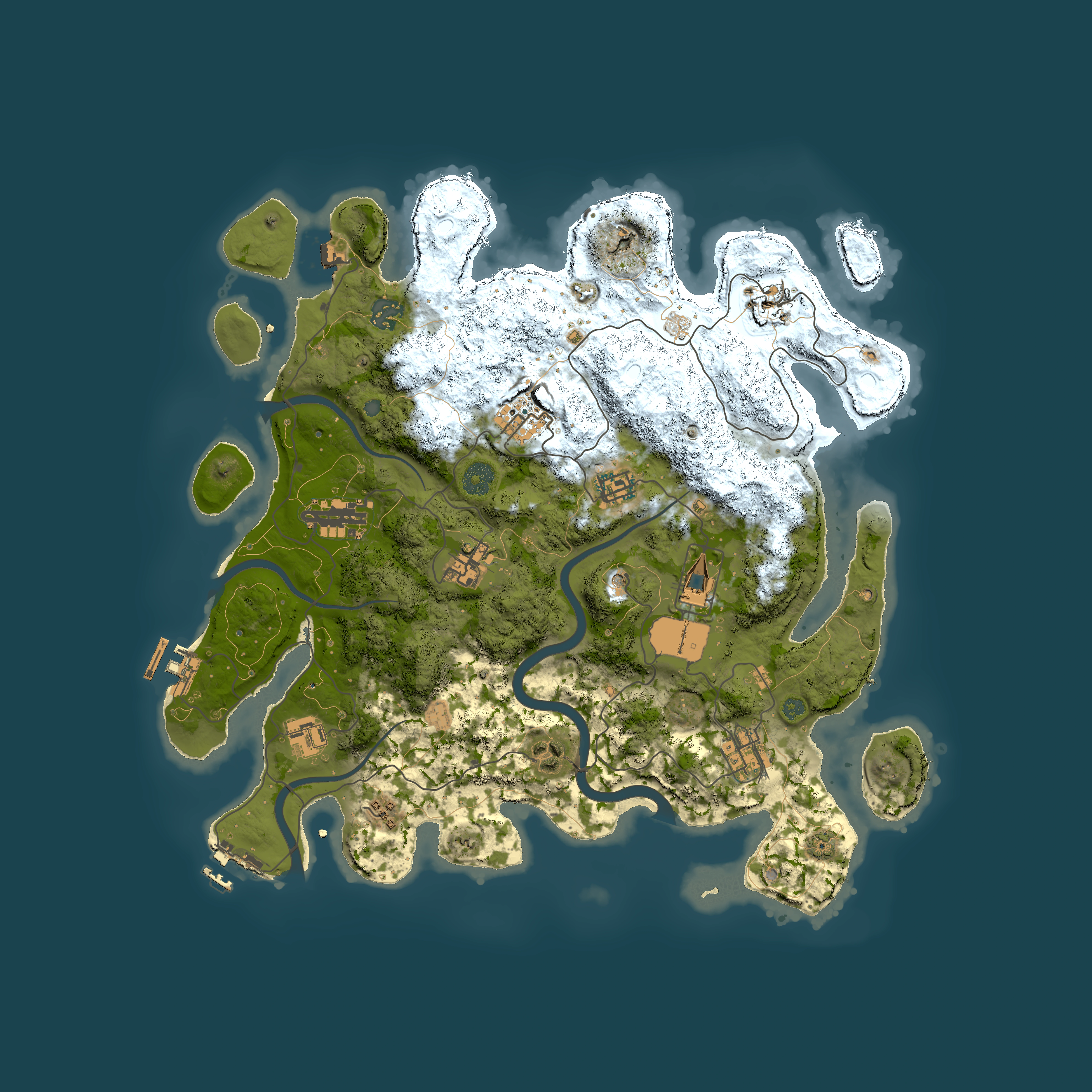 Full top-down render of Rust map seed 742878047, 3850x3850m