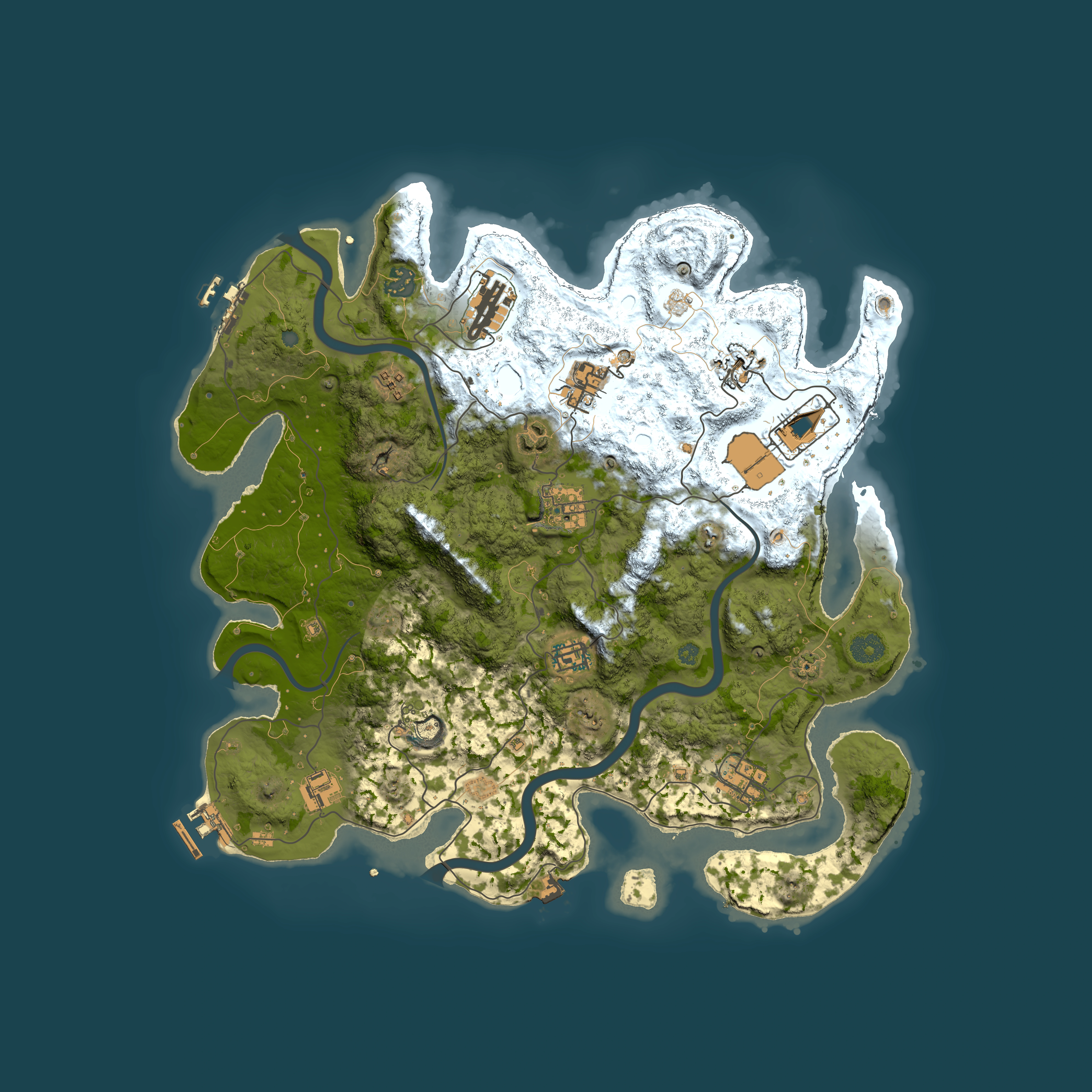 Full top-down render of Rust map seed 1422651396, 3900x3900m