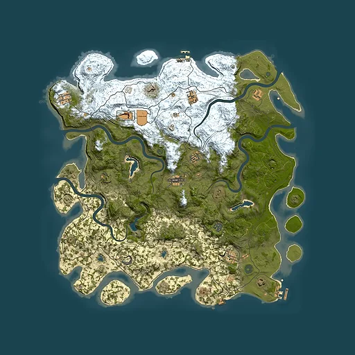 Rust map seed 1465894135, 4850x4850m top-down preview