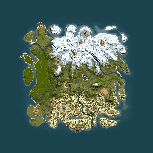 Rust map seed 1840930461, 4350x4350m top-down preview