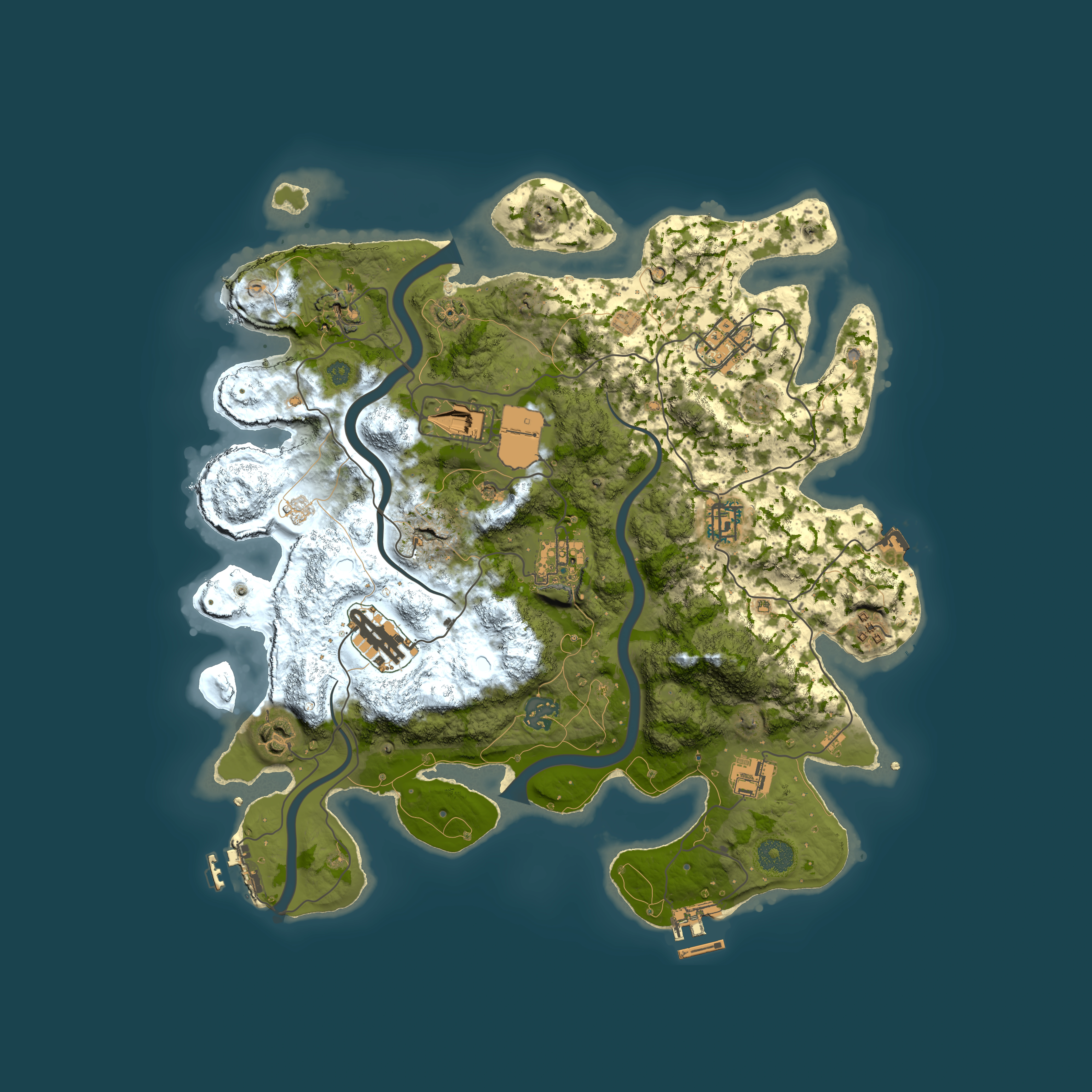 Full top-down render of Rust map seed 1473626280, 3600x3600m