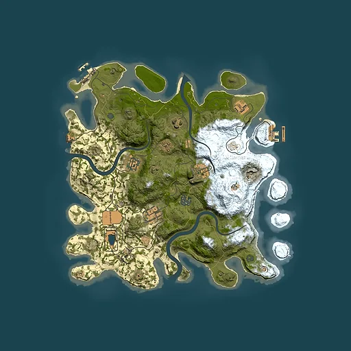 Rust map seed 122448315, 3500x3500m top-down preview