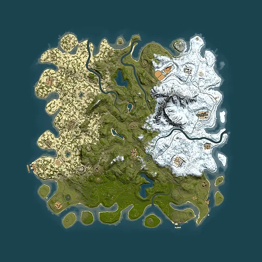 Rust map seed 1918155304, 5400x5400m top-down preview