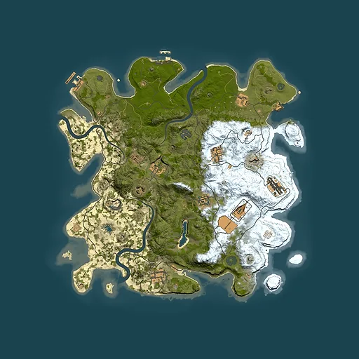 Rust map seed 1740758423, 4000x4000m top-down preview