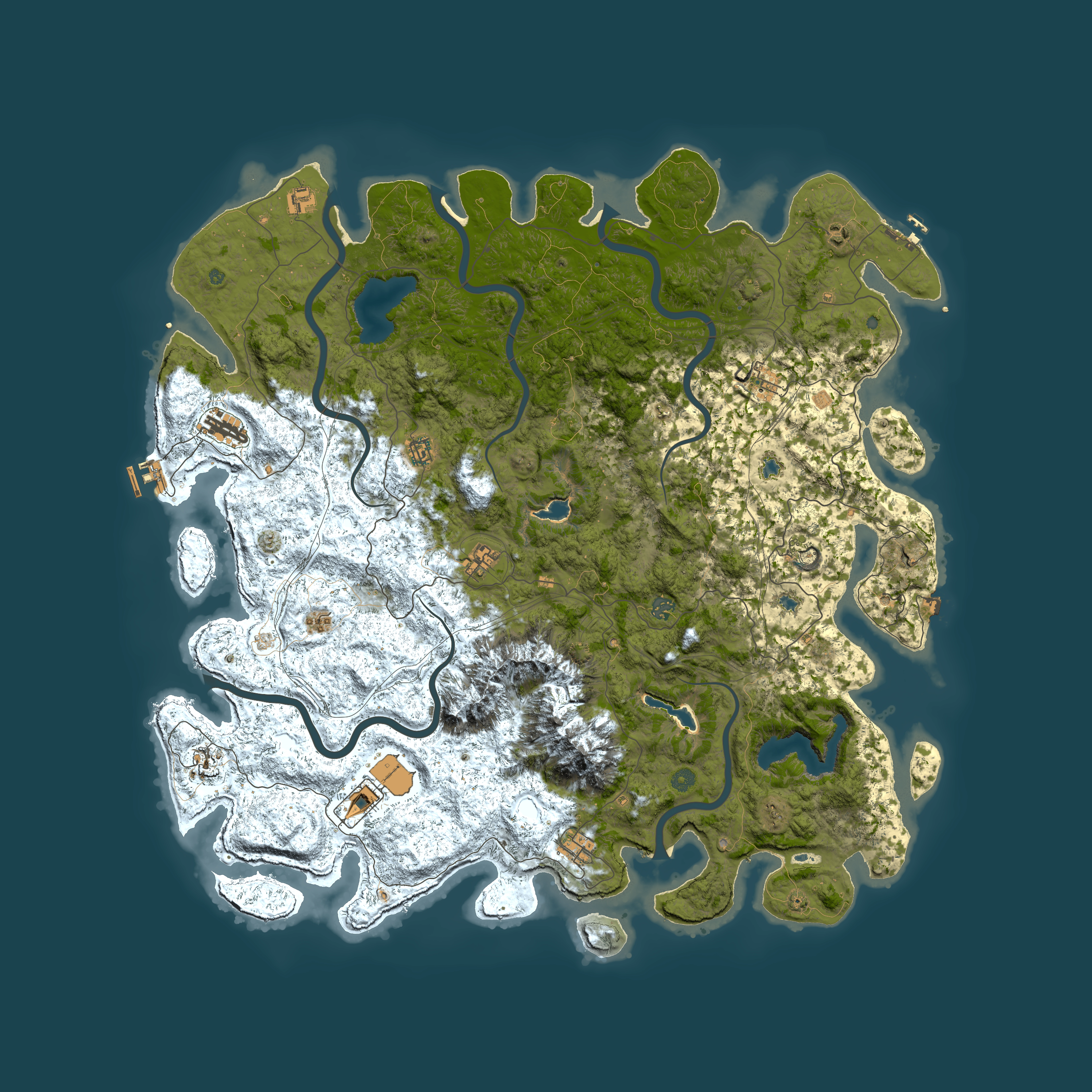 Full top-down render of Rust map seed 1127115352, 5600x5600m