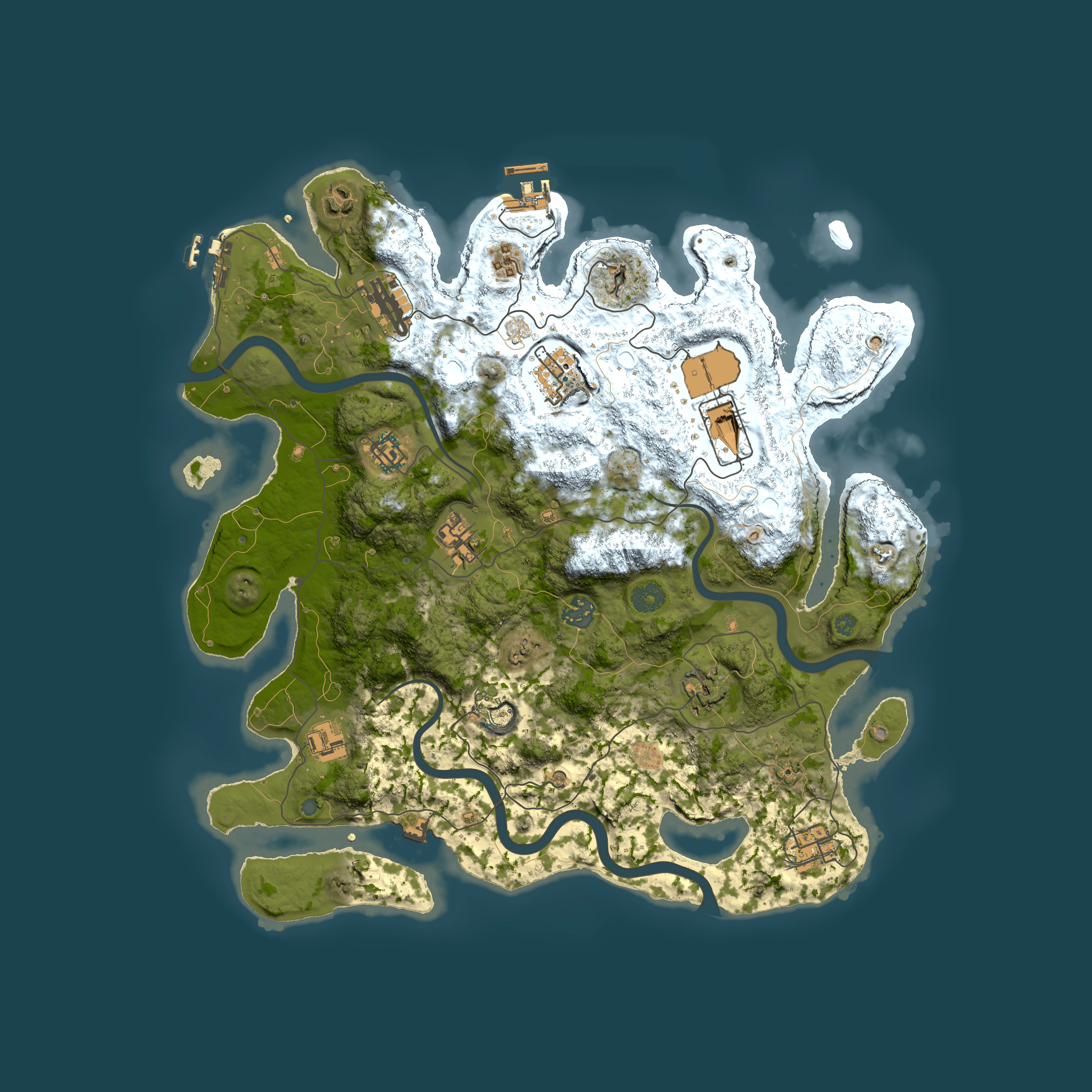 Full top-down render of Rust map seed 919421775, 3950x3950m
