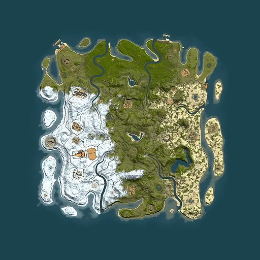 Rust map seed 1258816117, 4650x4650m top-down preview